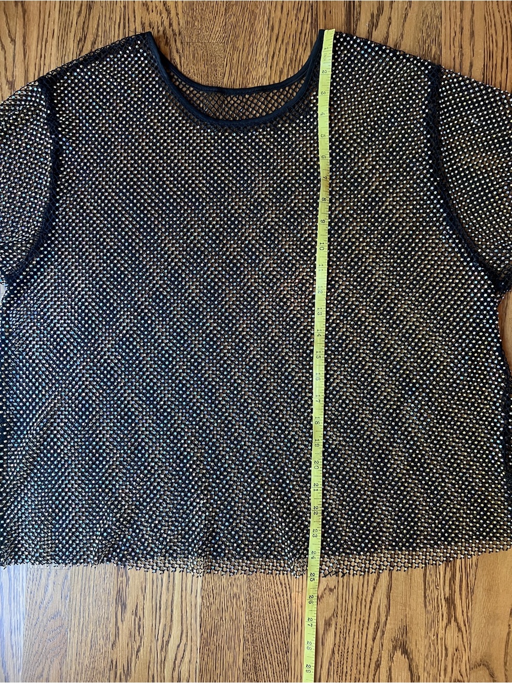 Bedazzled Mesh Boxy Crop Top - Picture 6 of 7